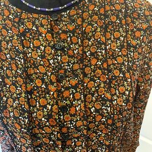 White Stag Floral Print Long-Sleeved Blouse S